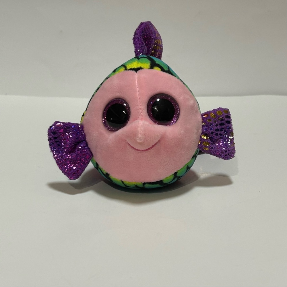 Ty Beanie Boos Flippy The Multi-Colored Fish (Glitter Eyes)